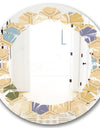 Retro Hexagon PatternX - Modern Round or Oval Wall Mirror - Leaves