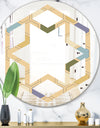 Retro Hexagon PatternX - Modern Round or Oval Wall Mirror - Hexagon Star