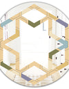 Retro Hexagon PatternX - Modern Round or Oval Wall Mirror - Hexagon Star