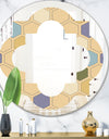 Retro Hexagon PatternX - Modern Round or Oval Wall Mirror - Quatrefoil