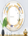 Retro Hexagon PatternX - Modern Round or Oval Wall Mirror - Space