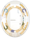 Retro Hexagon PatternX - Modern Round or Oval Wall Mirror - Space