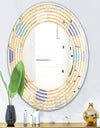 Retro Hexagon PatternX - Modern Round or Oval Wall Mirror - Wave