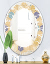 Retro Hexagon PatternX - Modern Round or Oval Wall Mirror - Leaves