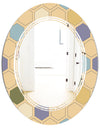 Retro Hexagon PatternX - Modern Round or Oval Wall Mirror - Triple C