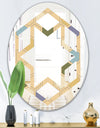 Retro Hexagon PatternX - Modern Round or Oval Wall Mirror - Hexagon Star