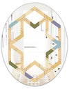 Retro Hexagon PatternX - Modern Round or Oval Wall Mirror - Hexagon Star