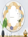 Retro Hexagon PatternX - Modern Round or Oval Wall Mirror - Quatrefoil
