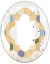 Retro Hexagon PatternX - Modern Round or Oval Wall Mirror - Quatrefoil