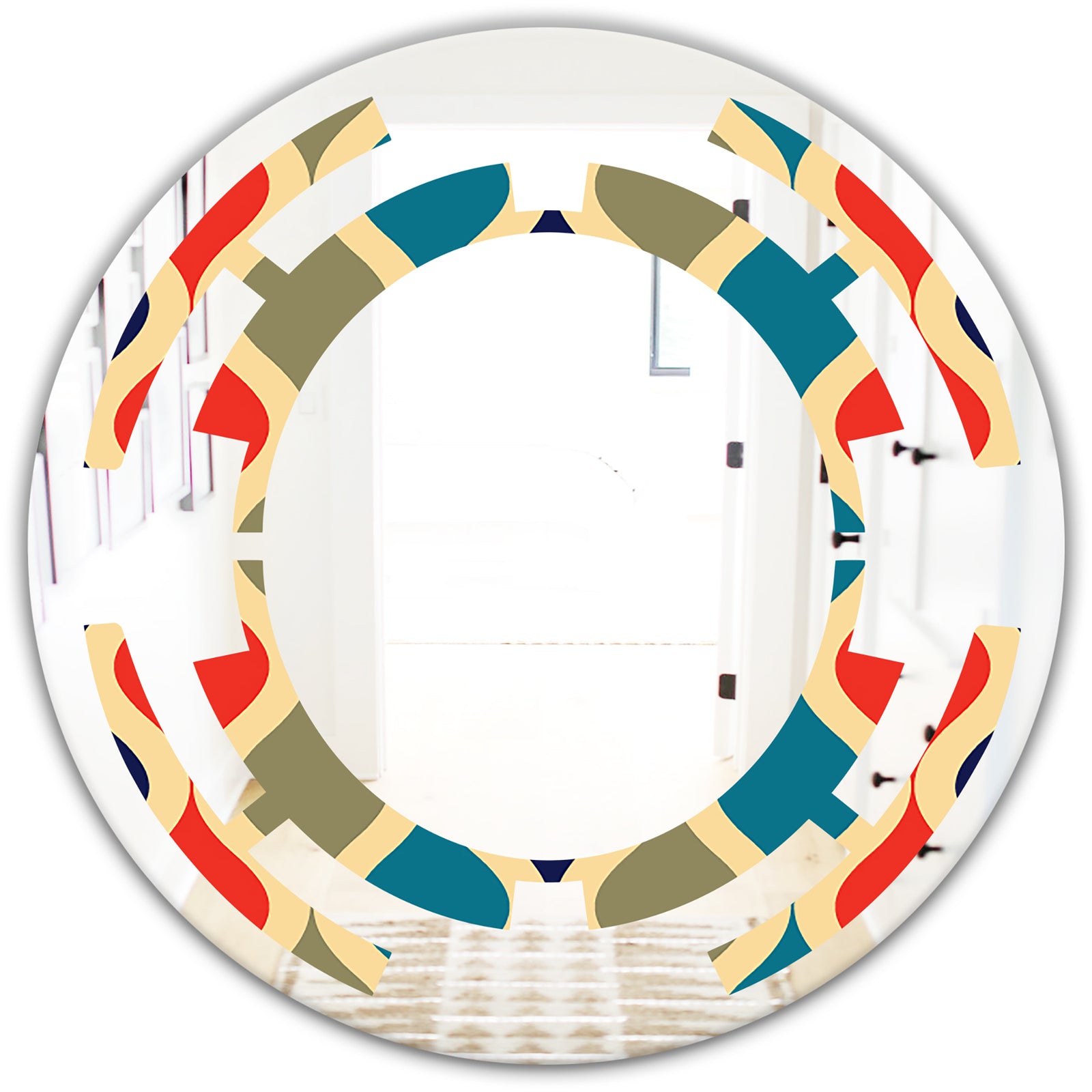 Retro Ornamental Design VI - Modern Round or Oval Wall Mirror - Space