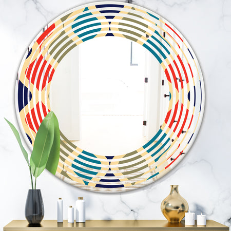 Retro Ornamental Design VI - Modern Round or Oval Wall Mirror - Wave