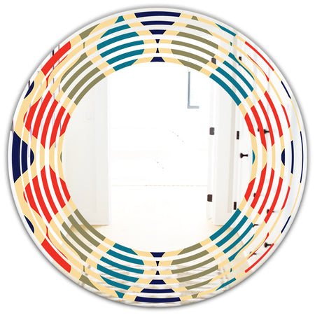 Retro Ornamental Design VI - Modern Round or Oval Wall Mirror - Wave