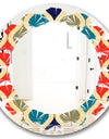 Retro Ornamental Design VI - Modern Round or Oval Wall Mirror - Leaves