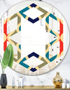Retro Ornamental Design VI - Modern Round or Oval Wall Mirror - Hexagon Star