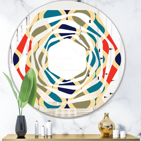 Retro Ornamental Design VI - Modern Round or Oval Wall Mirror - Whirl