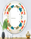 Retro Ornamental Design VI - Modern Round or Oval Wall Mirror - Space