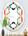 Retro Ornamental Design VI - Modern Round or Oval Wall Mirror - Hexagon Star