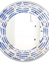 Retro Blue Waves - Modern Round or Oval Wall Mirror - Wave