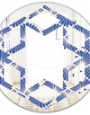 Retro Blue Waves - Modern Round or Oval Wall Mirror - Hexagon Star