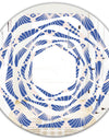 Retro Blue Waves - Modern Round or Oval Wall Mirror - Whirl