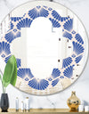 Retro Blue Waves - Modern Round or Oval Wall Mirror - Quatrefoil