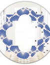 Retro Blue Waves - Modern Round or Oval Wall Mirror - Quatrefoil