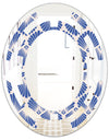 Retro Blue Waves - Modern Round or Oval Wall Mirror - Space