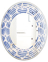 Retro Blue Waves - Modern Round or Oval Wall Mirror - Wave