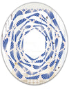Retro Blue Waves - Modern Round or Oval Wall Mirror - Whirl