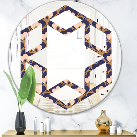 Retro Ornamental Design IX - Cottage Round or Oval Wall Mirror - Hexagon Star