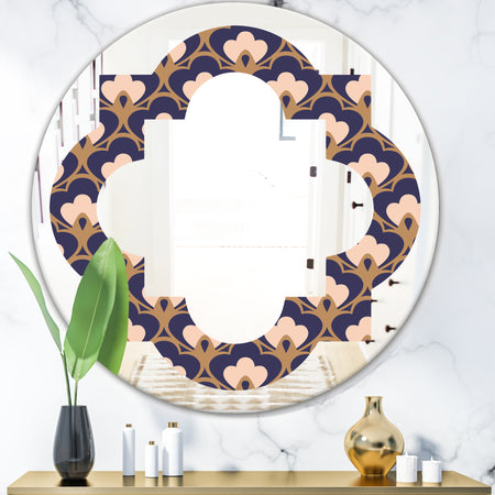 Retro Ornamental Design IX - Cottage Round or Oval Wall Mirror - Quatrefoil
