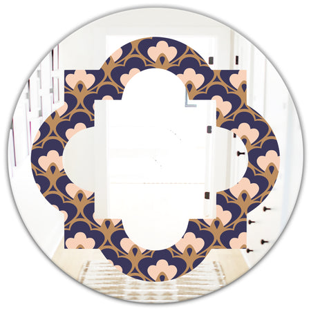 Retro Ornamental Design IX - Cottage Round or Oval Wall Mirror - Quatrefoil