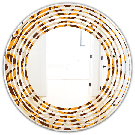 Retro Ornamental Design V - Modern Round or Oval Wall Mirror - Wave