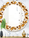 Retro Ornamental Design V - Modern Round or Oval Wall Mirror - Leaves