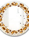 Retro Ornamental Design V - Modern Round or Oval Wall Mirror - Leaves