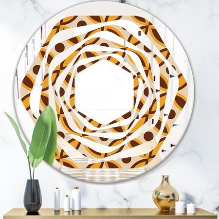 Retro Ornamental Design V - Modern Round or Oval Wall Mirror - Whirl