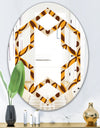 Retro Ornamental Design V - Modern Round or Oval Wall Mirror - Hexagon Star