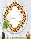 Retro Ornamental Design V - Modern Round or Oval Wall Mirror - Quatrefoil