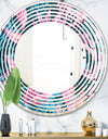 Handdrawn Tropical Flowers - Modern Round or Oval Wall Mirror - Wave