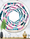 Handdrawn Tropical Flowers - Modern Round or Oval Wall Mirror - Whirl