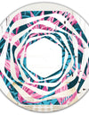 Handdrawn Tropical Flowers - Modern Round or Oval Wall Mirror - Whirl