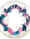 Handdrawn Tropical Flowers - Modern Round or Oval Wall Mirror - Quatrefoil