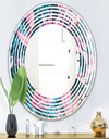 Handdrawn Tropical Flowers - Modern Round or Oval Wall Mirror - Wave