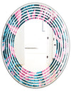 Handdrawn Tropical Flowers - Modern Round or Oval Wall Mirror - Wave