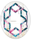 Handdrawn Tropical Flowers - Modern Round or Oval Wall Mirror - Hexagon Star