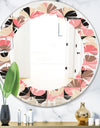 Retro Geometric Design XI - Modern Round or Oval Wall Mirror - Leaves