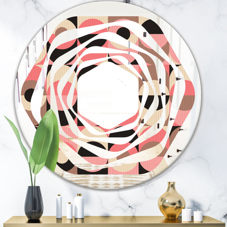 Retro Geometric Design XI - Modern Round or Oval Wall Mirror - Whirl
