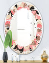 Retro Geometric Design XI - Modern Round or Oval Wall Mirror - Leaves