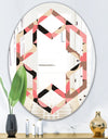 Retro Geometric Design XI - Modern Round or Oval Wall Mirror - Hexagon Star
