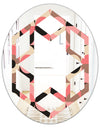 Retro Geometric Design XI - Modern Round or Oval Wall Mirror - Hexagon Star